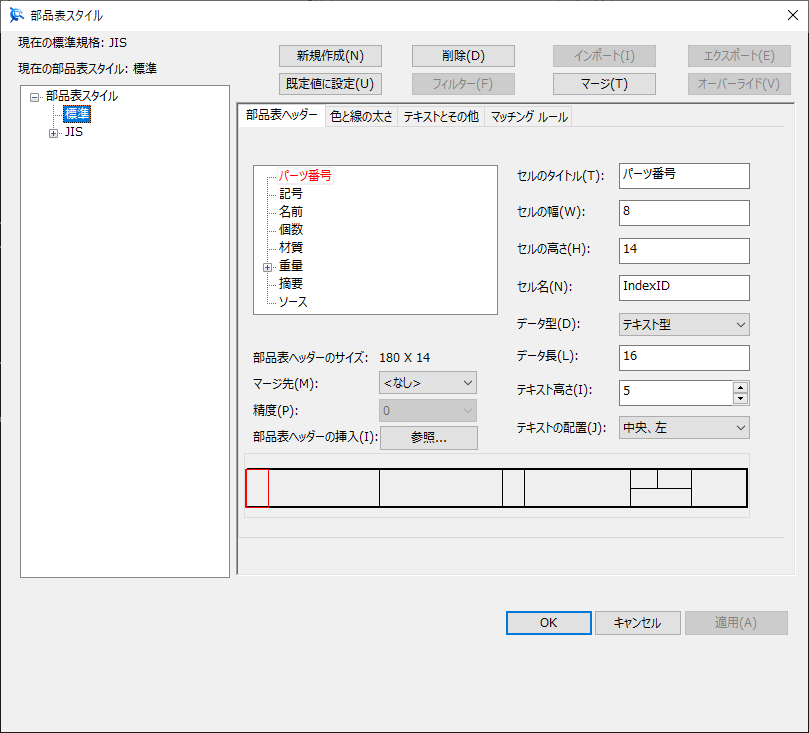 部品表スタイル