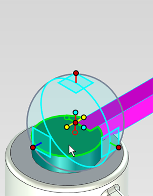 円柱の上面をクリック