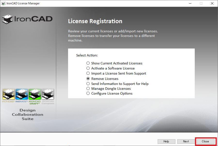 License Management Tool 終了
