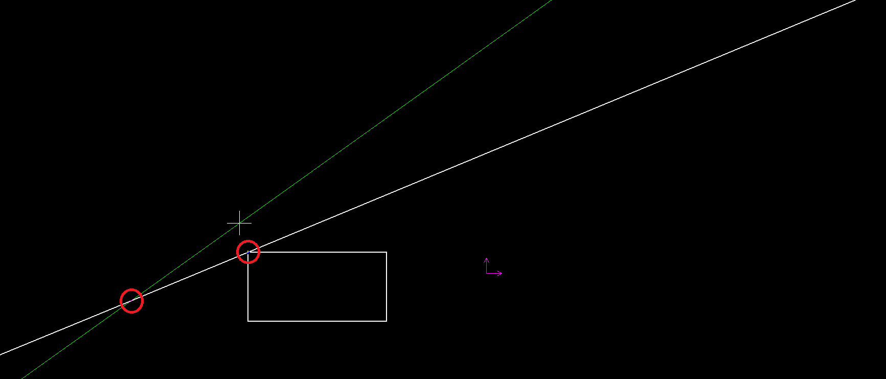 通過点として長方形の頂点を指定した例