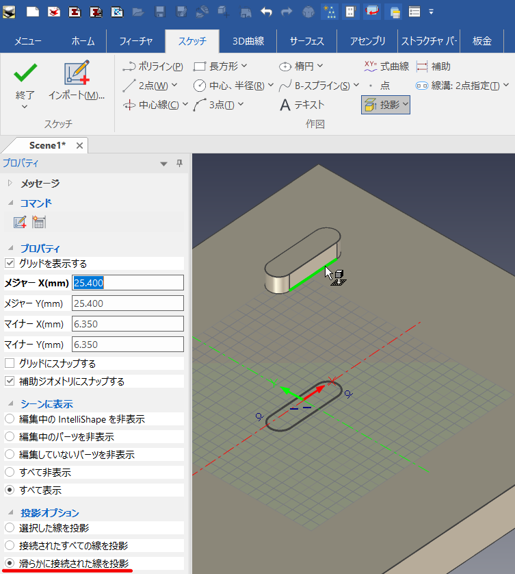投影オプション