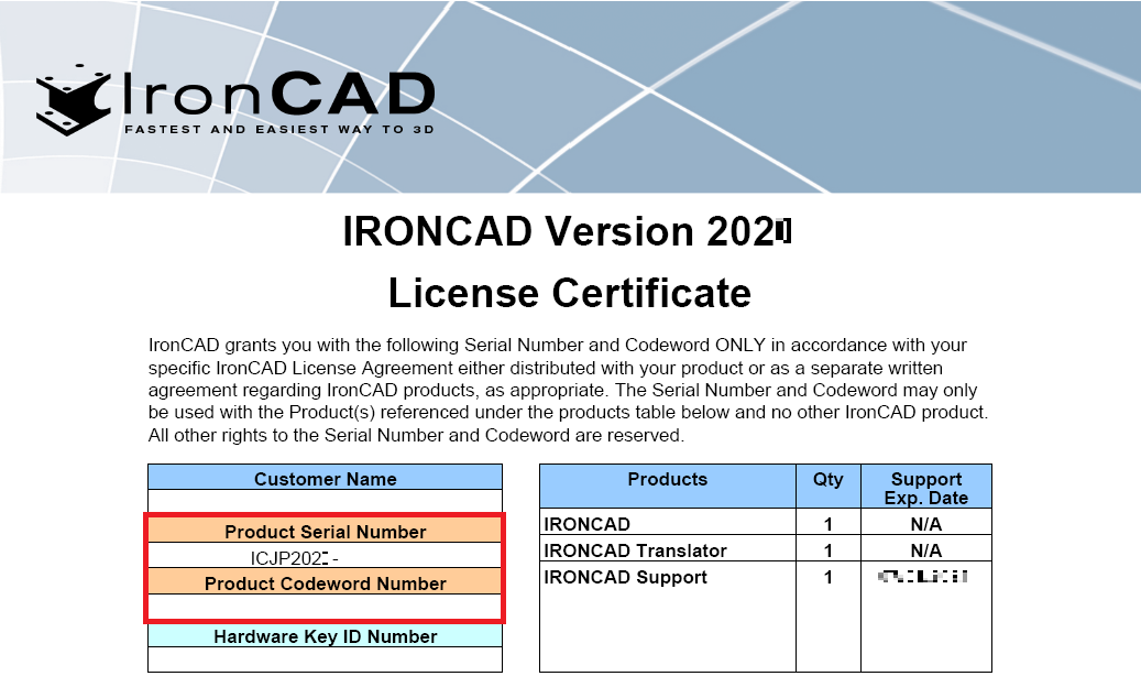 Iライセンス証明書