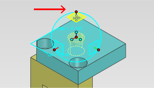 平面ハンドルをドラッグ
