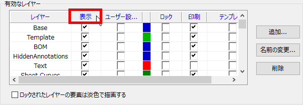 すべてのレイヤーをオン