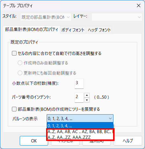 バルーンの表示
